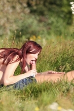 Redhead Babe Drilled Outdoors-07