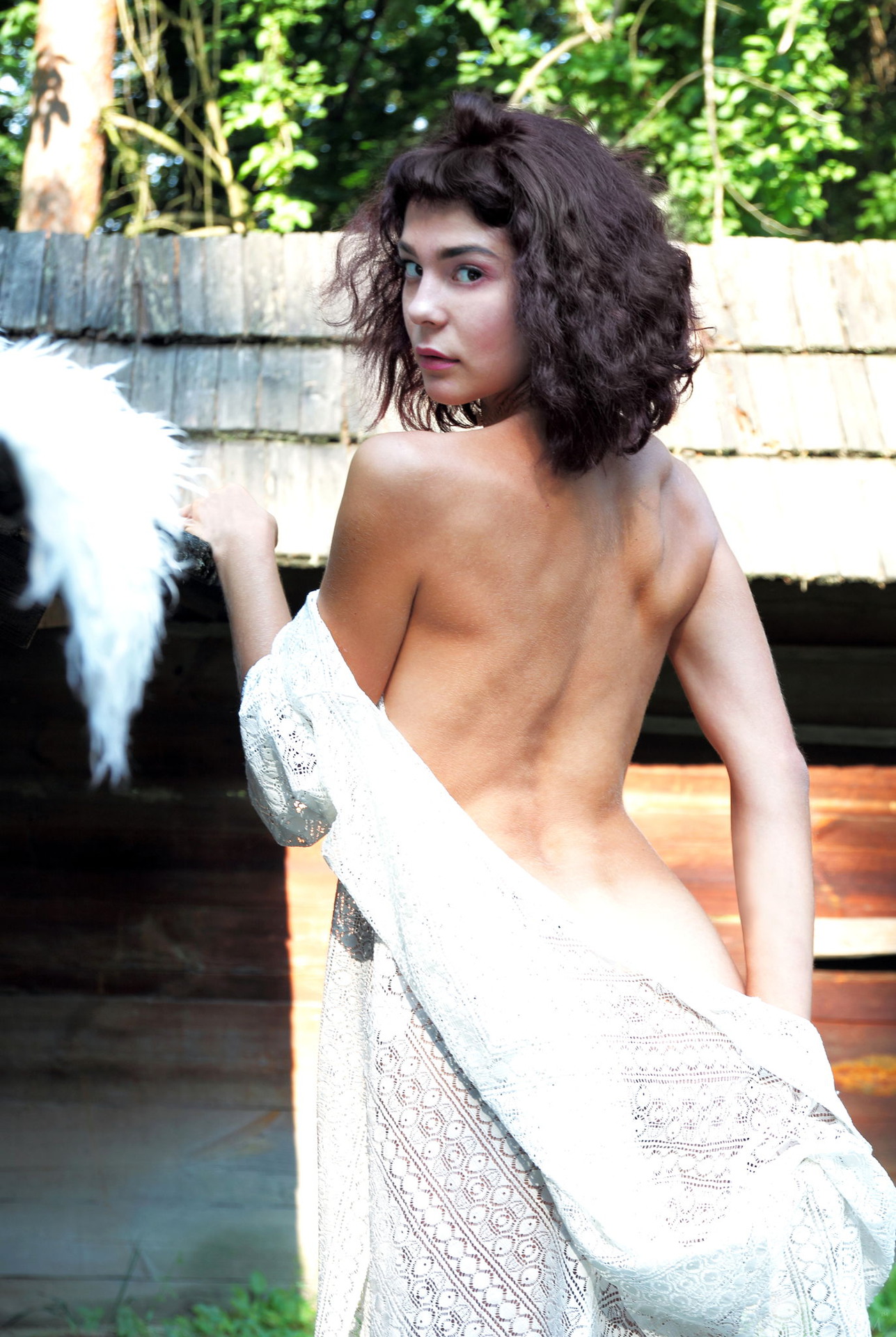 Sexy Callista B is out in her yard-03