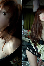 Asian Glam Babe On Her Purple Stockings And Lingerie-14